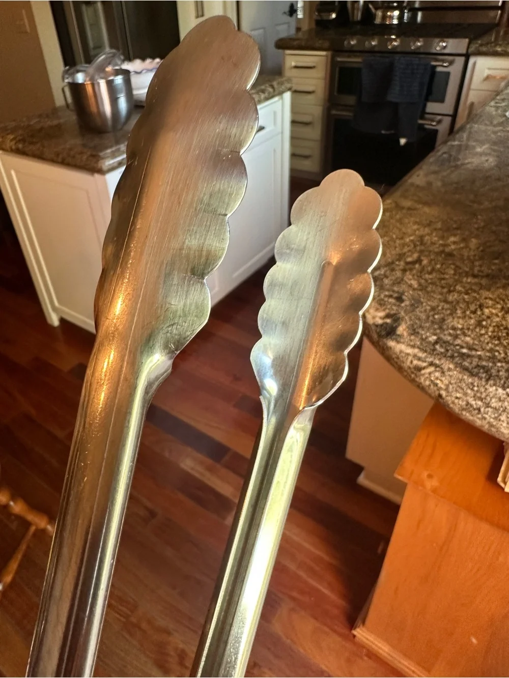Scalloped Stainless Steel Tongs